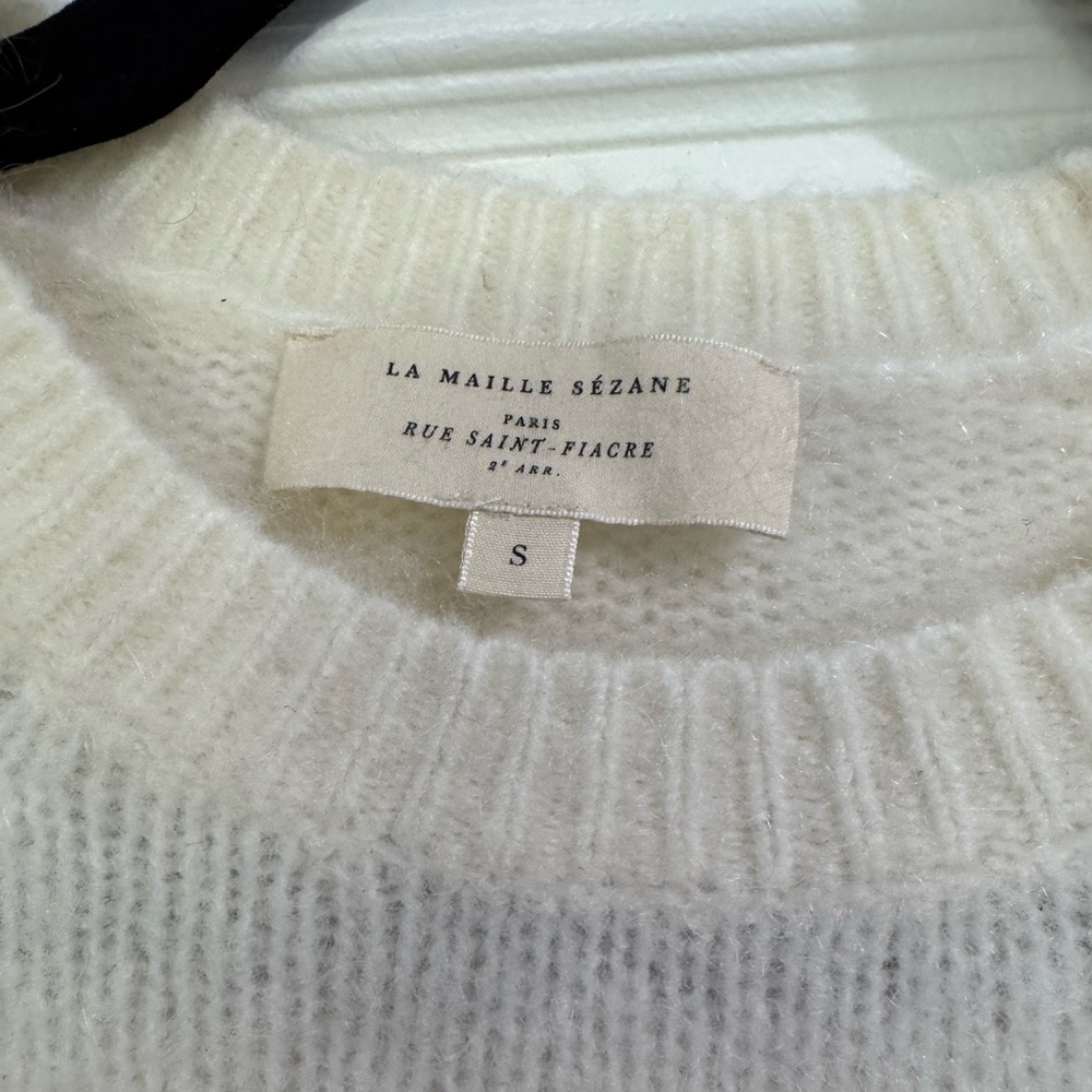 Sezane Cream Sweater with Floral Accents - Picture 3 of 3
